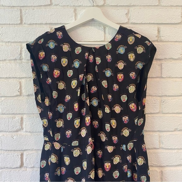 Bimba y Lola Colorful Black Mask Dress Women’s Size XS Extra Small - Picture 2 of 12